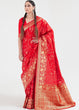 Load image into Gallery viewer, Candy Red Zari Woven Banarasi Silk Saree Clothsvilla