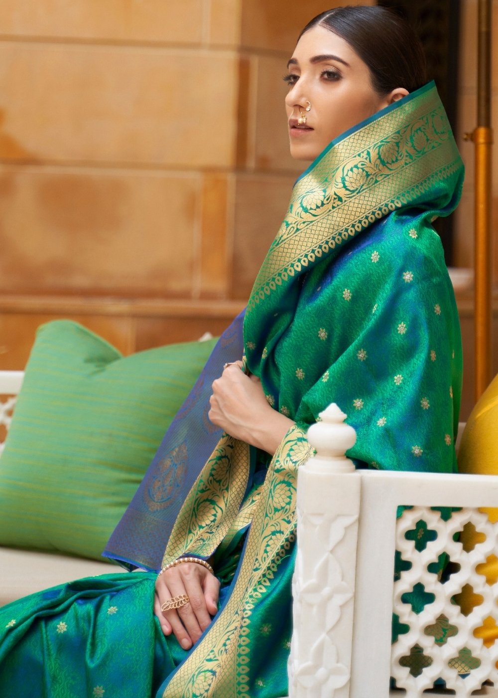 Sea Green Woven Kanjivaram Silk Saree : Top Pick Secondary image