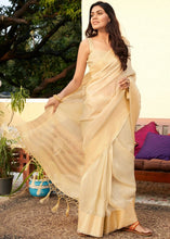 Load image into Gallery viewer, Golden Zari Woven Tissue Silk Saree Clothsvilla