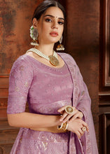 Load image into Gallery viewer, Lavender Purple Soft Net Lehenga Choli with Thread,Zari, Zarkan &amp; Pearl work Clothsvilla