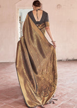 Load image into Gallery viewer, Cedar Brown Handloom Weave Kanjivaram Silk Saree with Swaroski work Clothsvilla