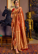 Load image into Gallery viewer, Tomato Red and Golden Blend Kanjivaram Soft Woven Silk Saree Clothsvilla