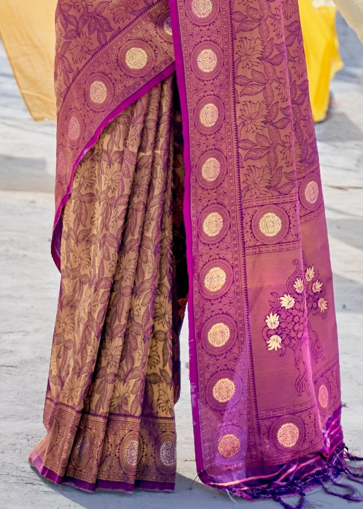 Wine Purple Soft Silk Woven Kanjivaram Saree : Special Edition Clothsvilla