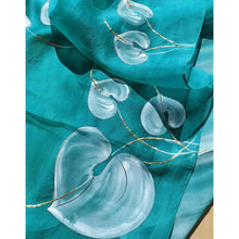 Load image into Gallery viewer, Organza Silk Saree with Beautiful Blue Aqua Digital Print Handwork and Silk Blouse for Wedding ClothsVilla