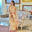 Load image into Gallery viewer, Organza Silk Saree with Beautiful Floral Digital Print and Silk Blouse for Wedding ClothsVilla