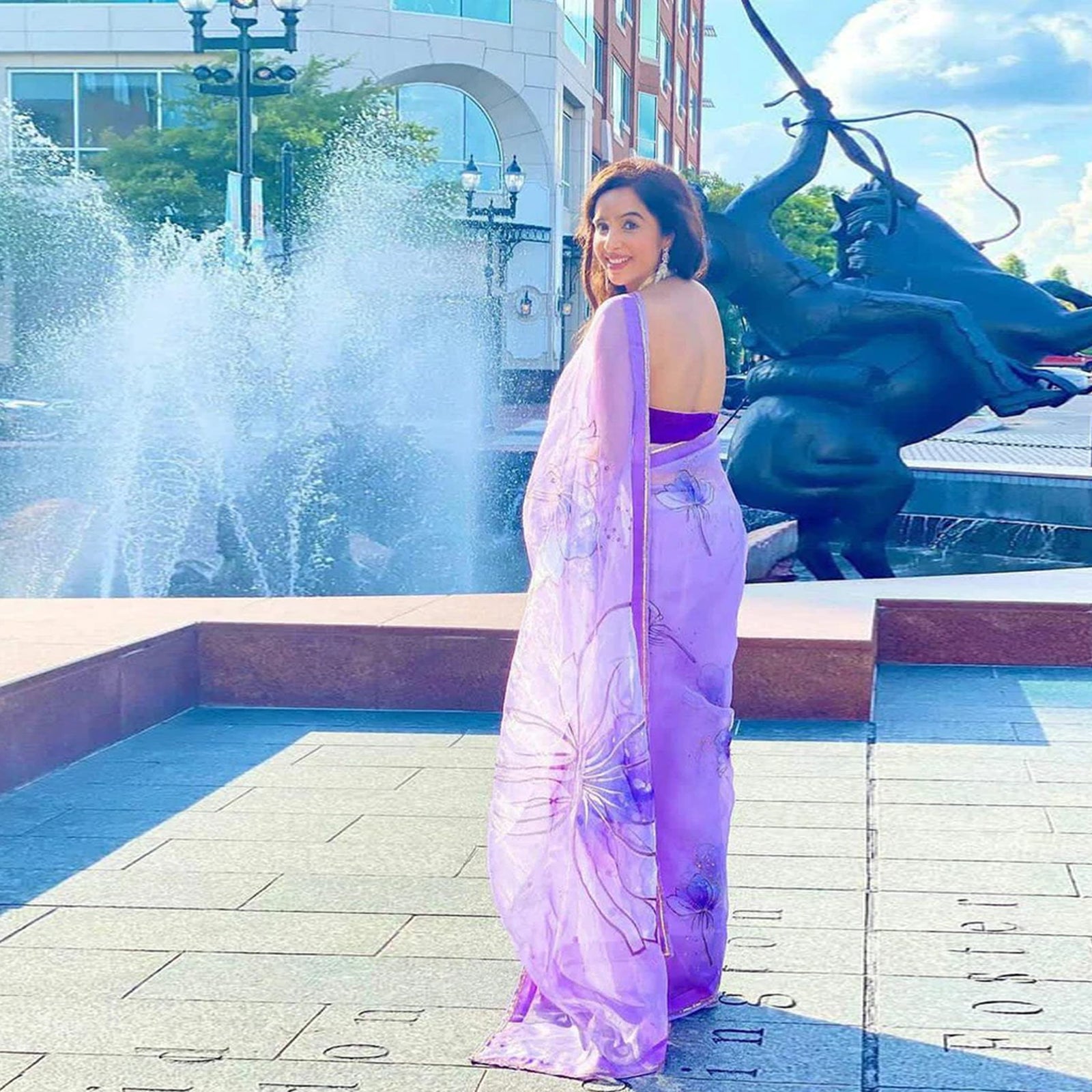 Organza Silk Saree with Beautiful Hand Silver Zari and Silk Blouse for Wedding ClothsVilla