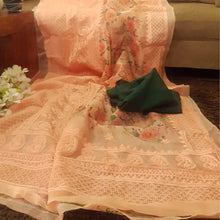 Load image into Gallery viewer, Organza Silk Saree with Beautiful Lucknowi Work and Blouse for Wedding ClothsVilla