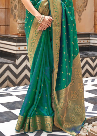 Sea Green Woven Kanjivaram Silk Saree : Top Pick Clothsvilla