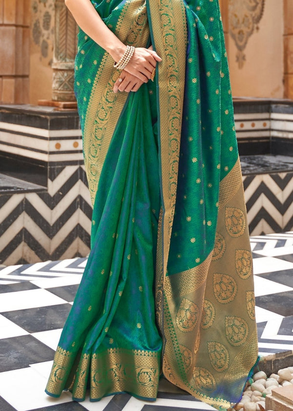 Sea Green Woven Kanjivaram Silk Saree : Top Pick Clothsvilla