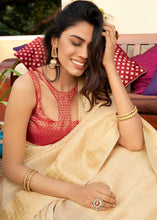 Load image into Gallery viewer, Golden Zari Woven Tissue Silk Saree Clothsvilla