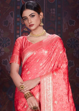 Load image into Gallery viewer, Persian Red Zari Woven Satin Silk Saree Clothsvilla