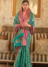 Load image into Gallery viewer, Sea Green Woven Banarasi Tussar Silk Saree : Top Pick Clothsvilla