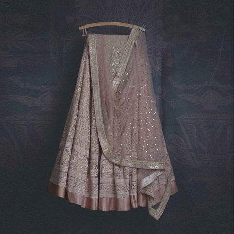 Peach Color Soft Net Lehenga with Thread and Zari Work ClothsVilla Main image