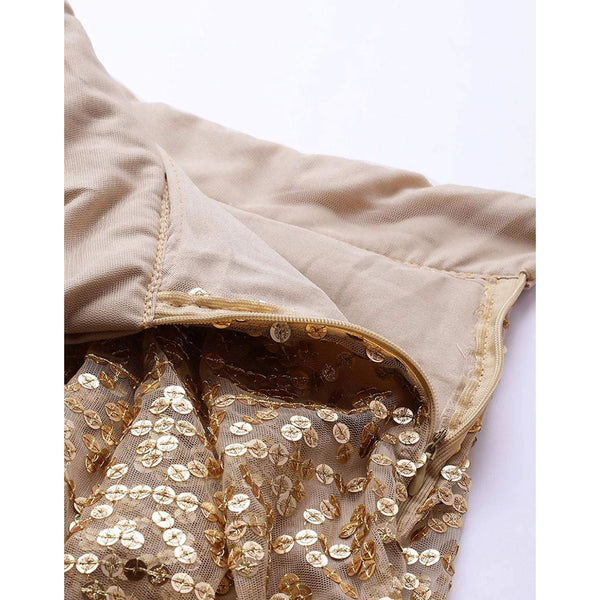Beige color Net Lehenga with Heavy Embroidery, Zari and Thread work ClothsVilla