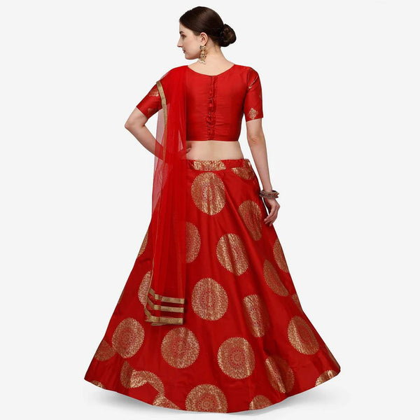 Pink Color Banarasi Silk Lehenga Choli with Net Dupatta ClothsVilla