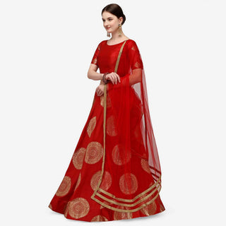 Pink Color Banarasi Silk Lehenga Choli with Net Dupatta ClothsVilla