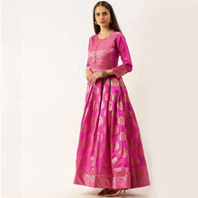 Load image into Gallery viewer, Pink Color Box Cut Soft Silk Gown ClothsVilla