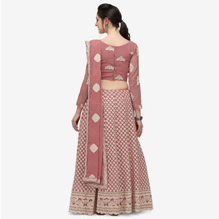 Pink Color Lehenga Choli with Lucknow Work ClothsVilla