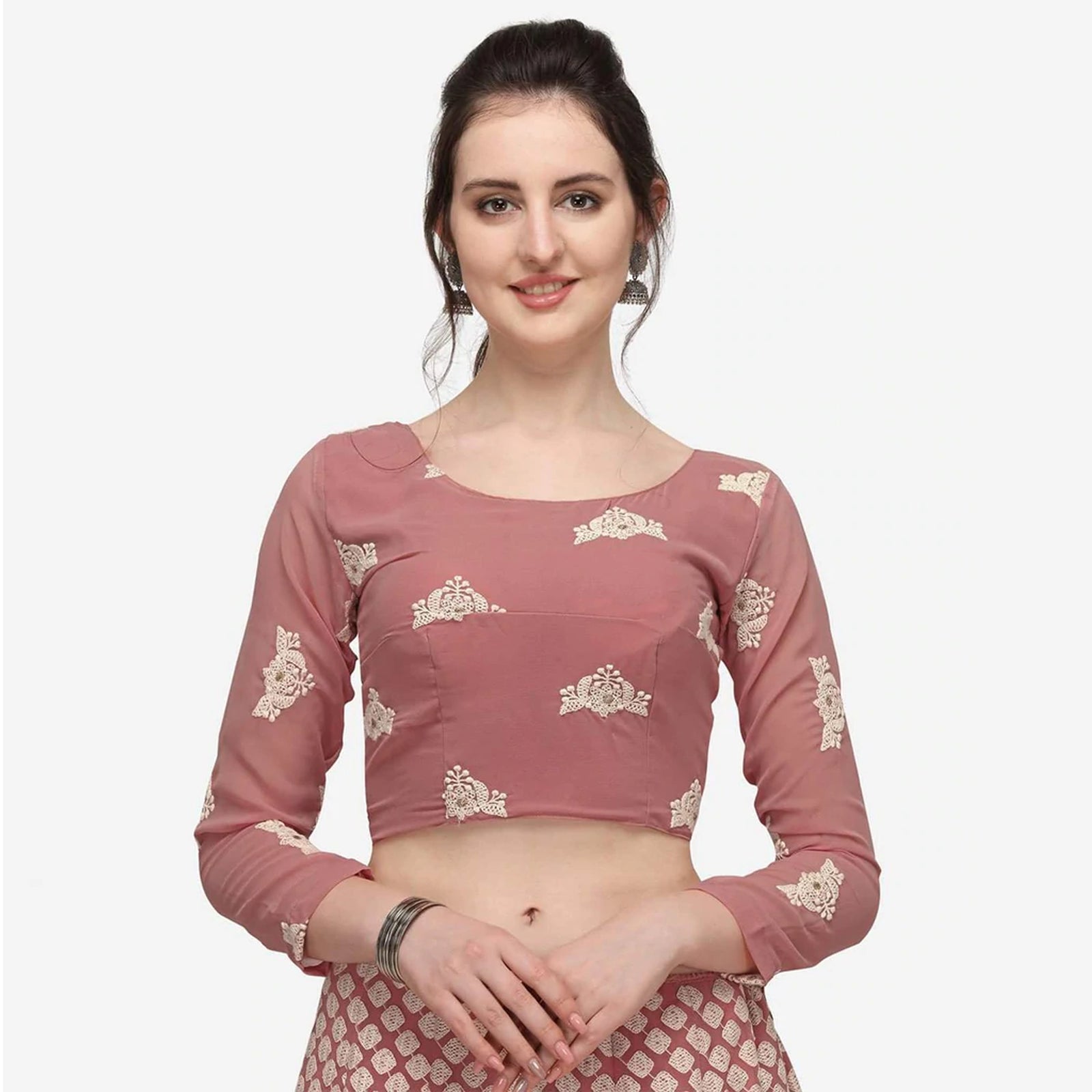 Pink Color Lehenga Choli with Lucknow Work ClothsVilla