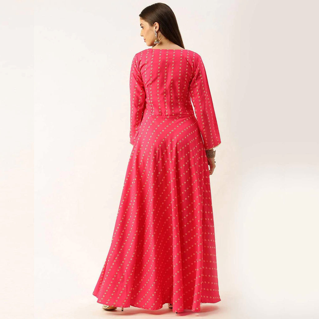 Pink Color Maslin Gown ClothsVilla