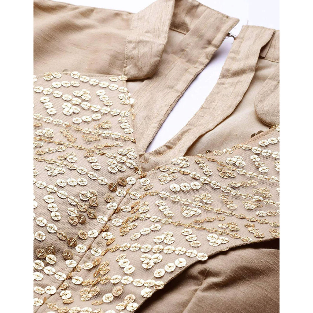 Beige color Net Lehenga with Heavy Embroidery, Zari and Thread work ClothsVilla