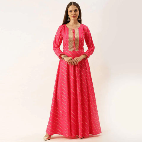 Pink Color Maslin Gown ClothsVilla Main image