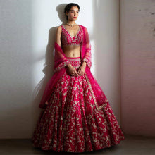 Load image into Gallery viewer, Pink Colored Faux Georgette Heavy Embroidery Lehenga Choli with Net Dupatta ClothsVilla