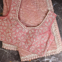Load image into Gallery viewer, Pink Georgette Saree with Heavy Thread and Sequins Work ClothsVilla