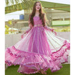 Load image into Gallery viewer, Pink Gown in Soft Net Fabrics with Heavy Foil mirror and thread work ClothsVilla