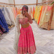 Load image into Gallery viewer, Pink Lehenga Choli in Silk with Embroidery Work for Wedding ClothsVilla