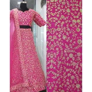 Pink Lehenga Choli in Silk with Embroidery Work for Wedding ClothsVilla