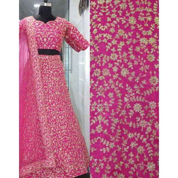 Pink Lehenga Choli in Silk with Embroidery Work for Wedding ClothsVilla