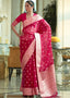 Ruby Pink Zari Woven Organza Silk Saree Clothsvilla