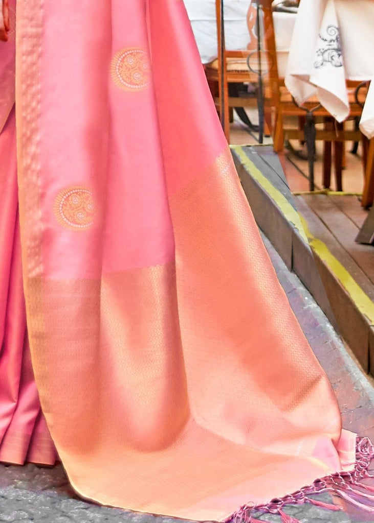 Rose Pink Designer Wear Woven Banarasi Silk Saree Clothsvilla