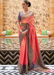 Load image into Gallery viewer, Punch Pink Zari Woven Kanjivaram Silk Saree Clothsvilla