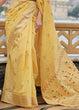 Load image into Gallery viewer, Corn Yellow Woven Linen Silk Saree Clothsvilla
