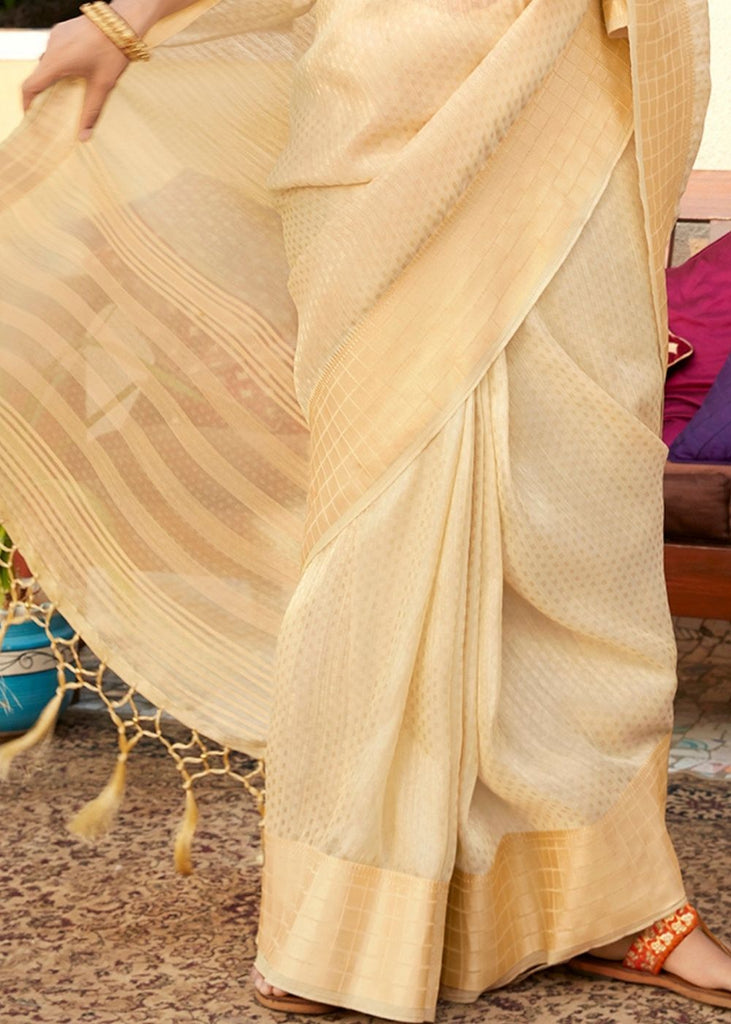 Golden Zari Woven Tissue Silk Saree Clothsvilla