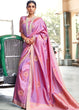 Load image into Gallery viewer, Iris Purple Zari Butta Banarasi-Chanderi Fusion Silk Saree Clothsvilla