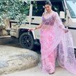 Load image into Gallery viewer, Pink Organza Silk Saree with Beautiful Sequence Work and Silk Blouse for Wedding ClothsVilla