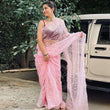 Load image into Gallery viewer, Pink Organza Silk Saree with Beautiful Sequence Work and Silk Blouse for Wedding ClothsVilla
