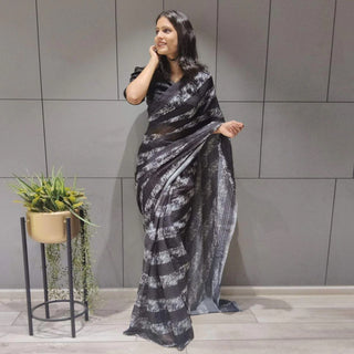 Printed Ready to Wear Georgette Saree ClothsVilla