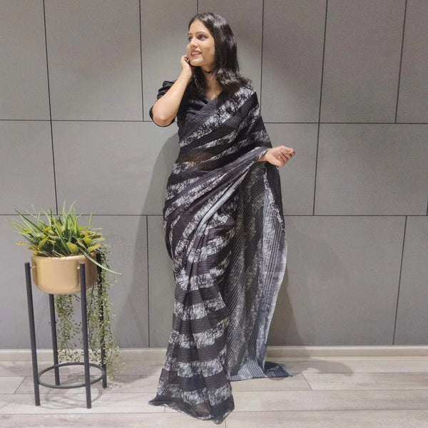 Printed Ready to Wear Georgette Saree ClothsVilla
