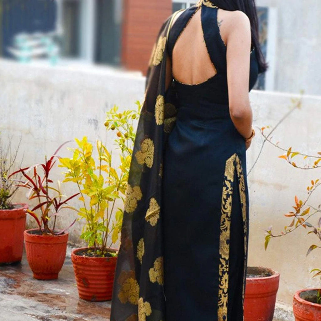 Pure Cotton Salwar Suit with Banaras Silk Dupatta For Women ClothsVilla
