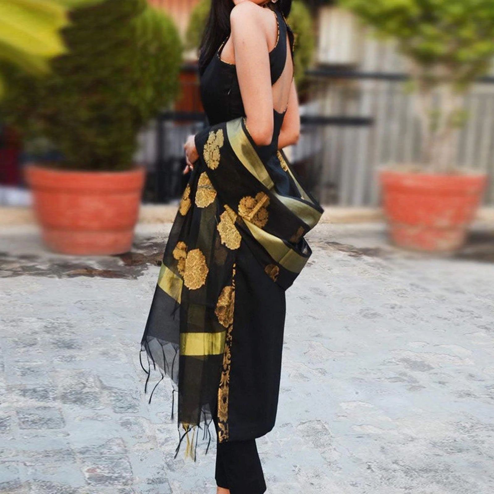 Pure Cotton Salwar Suit with Banaras Silk Dupatta For Women ClothsVilla