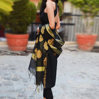 Pure Cotton Salwar Suit with Banaras Silk Dupatta For Women ClothsVilla
