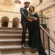 Load image into Gallery viewer, Pure Velvet Designer Green Saree with Heavy Embroidery Work Unstitched Blouse ClothsVilla