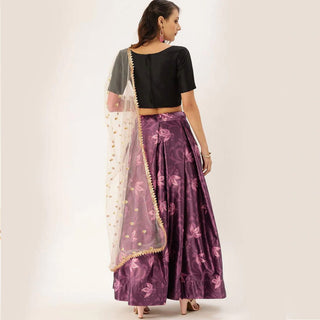Purple Color Lehenga Choli with Banarasi Silk Dupatta ClothsVilla