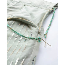Load image into Gallery viewer, Light Green Net Lehenga with Heavy Embroidery, Zari, Thread work ClothsVilla
