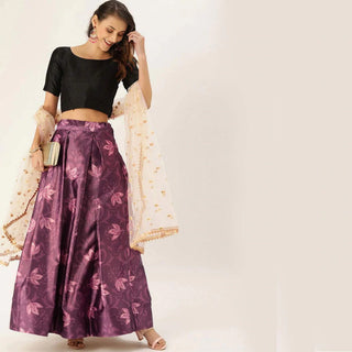 Purple Color Lehenga Choli with Banarasi Silk Dupatta ClothsVilla