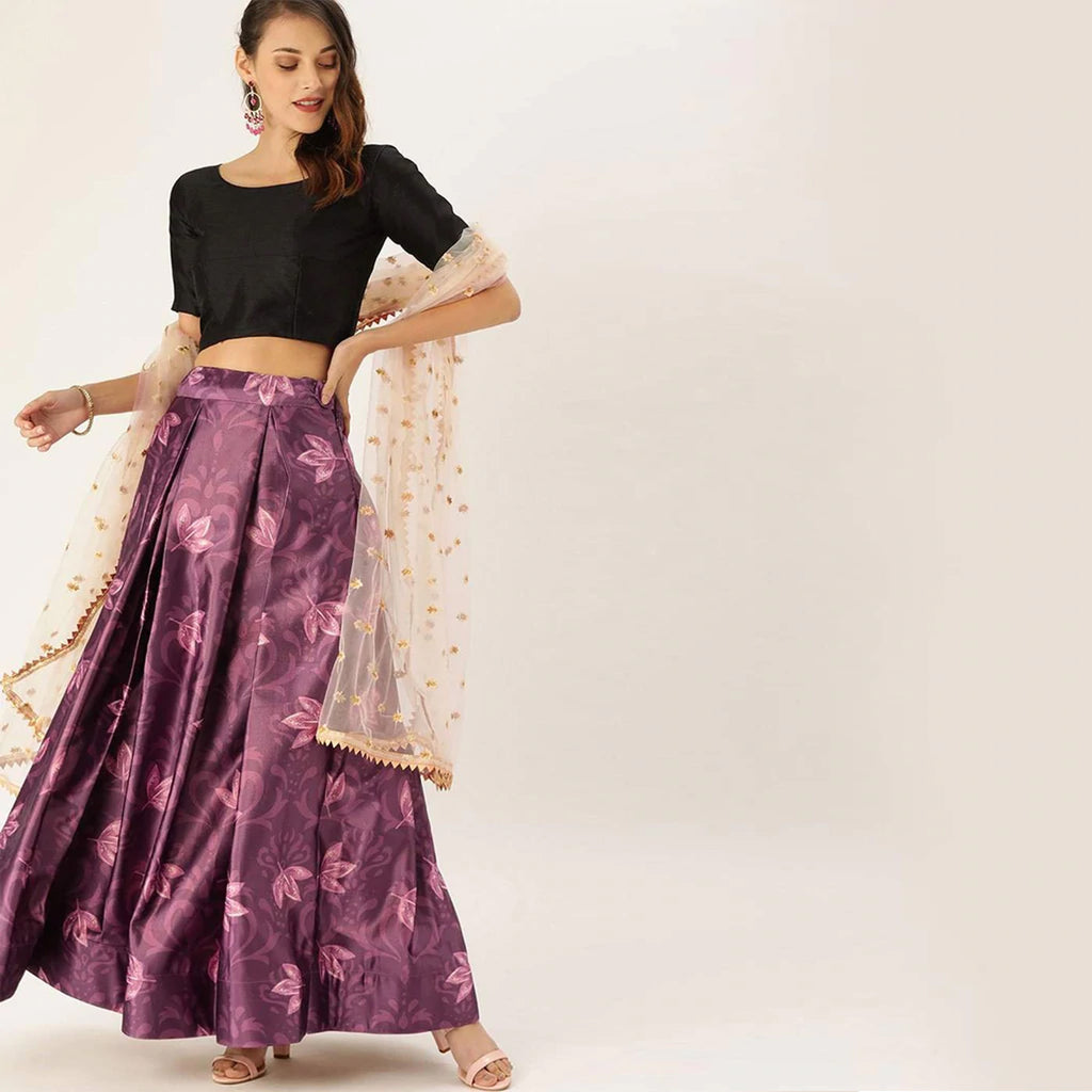 Purple Color Lehenga Choli with Banarasi Silk Dupatta ClothsVilla